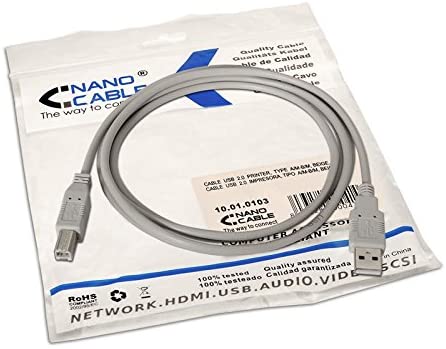 Nanocable Cable USB 2.0 para Impresora Tipo A-B Macho, 1.8m, Beige Nanocable Cable USB 2.0 para Impresora Tipo A-B Macho, 1.8m, Beige